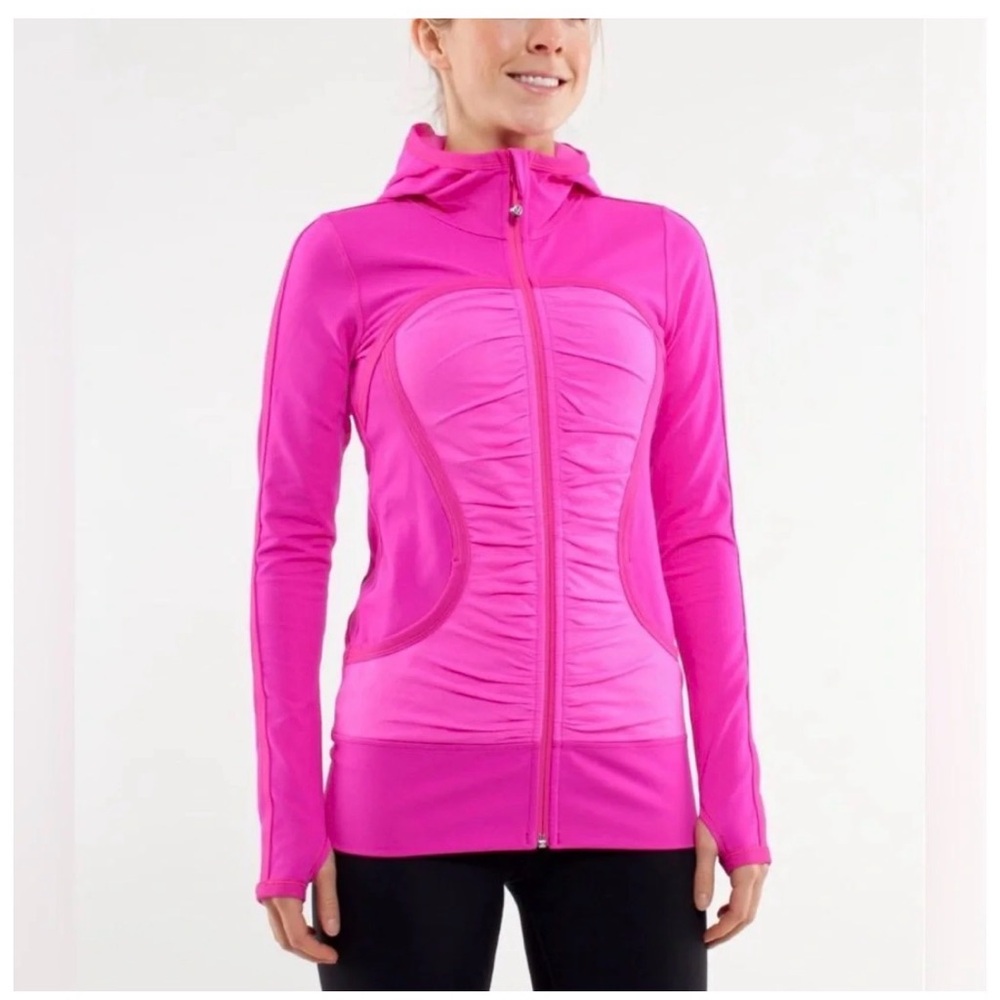 Lululemon Pure Balance Pink Ruched Hooded Jacket